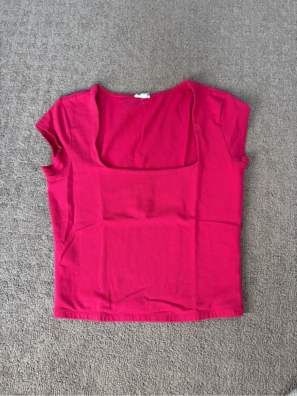 Garage Bright Pink Square-Neck Short Sleeve Tee